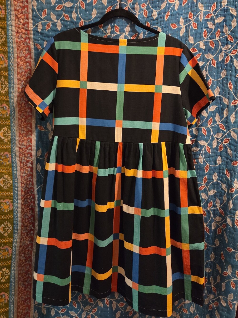 Black Multicolor Check Babydoll Dress - Women - Picture 5 of 5